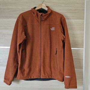 The North Face Windwall Fleece Jacket Brown/Orange Full Zip Men’s M Softshell